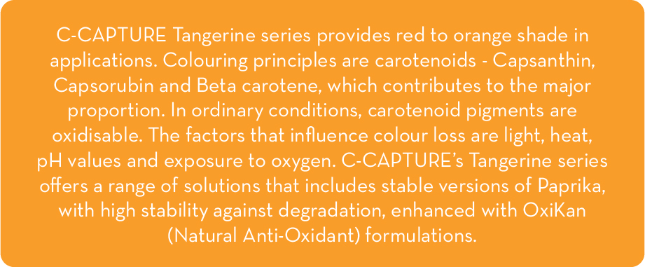 C-Capture tangerine series provide red to orange shade in applications